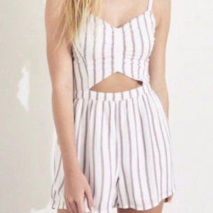 Hollister Striped Cutout Romper